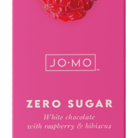 ג’ומו שוקולד לבן ללא תוספת סוכר עם פטל והיביסקוס